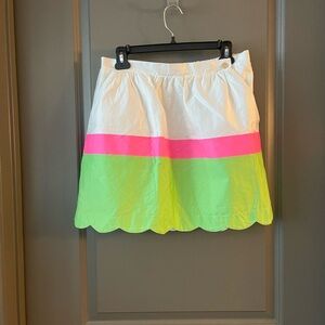 Lilly Pulitzer White and Pink Mini Bubble Skirt